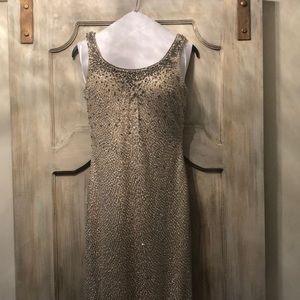 Bronze w/ pewter beading. Mother of Groom gown